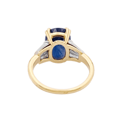 Bague Entourage en or jaune, platine, saphir et diamants - Castafiore