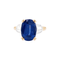 Bague Entourage en or jaune, platine, saphir et diamants - Castafiore