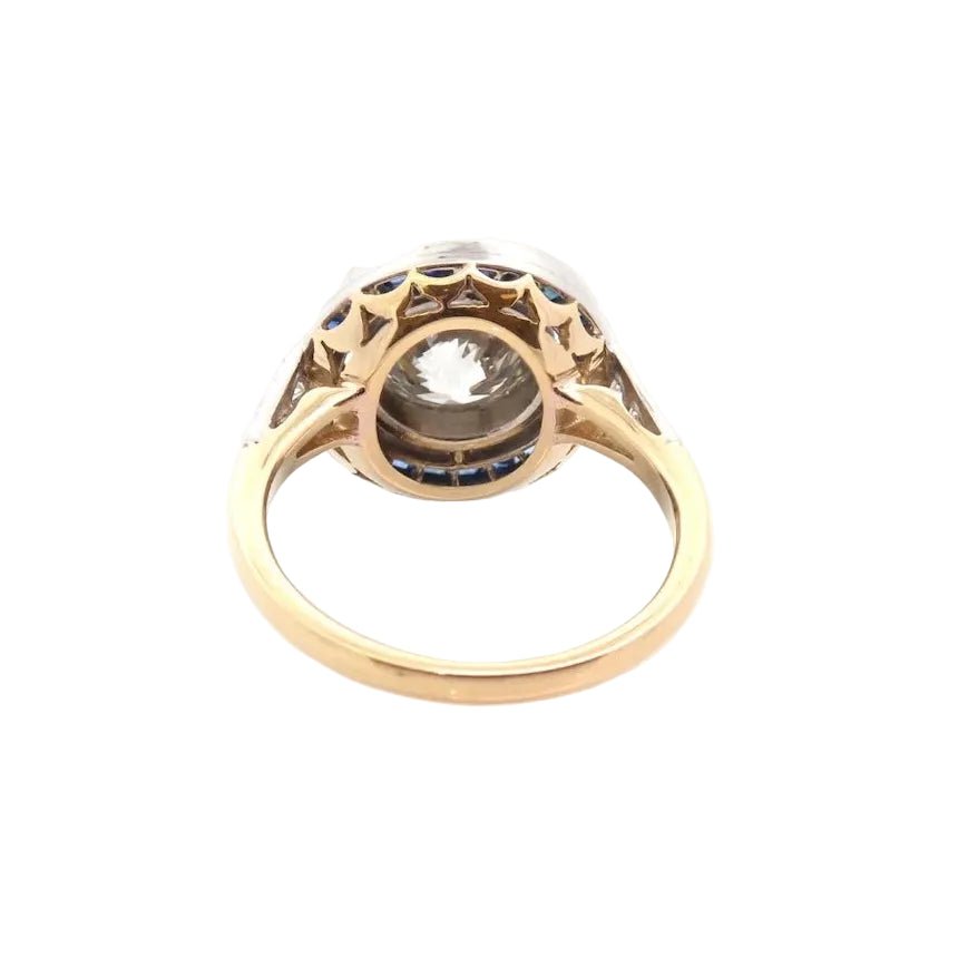 Bague Entourage en or jaune, platine, saphirs et diamants - Castafiore