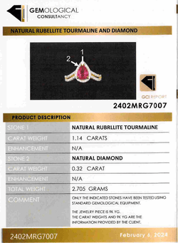Bague Entourage en or jaune, rubellite tourmaline et diamants - Castafiore