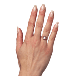 Bague Entourage en or jaune, rubis et diamant - Castafiore