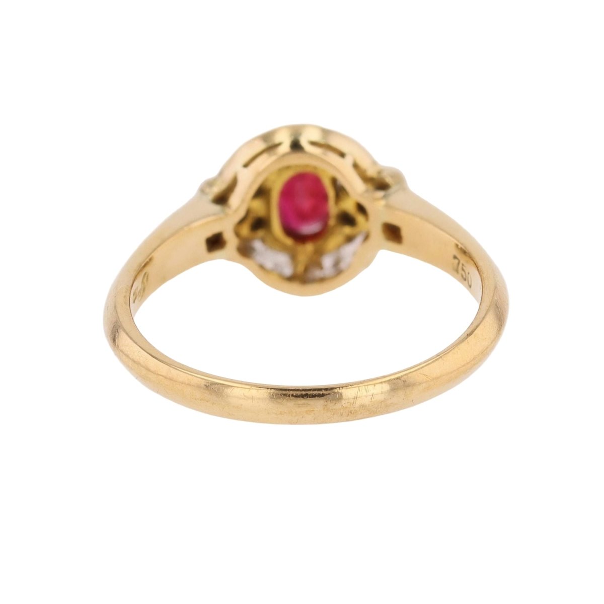 Bague Entourage en or jaune, rubis et diamants - Castafiore