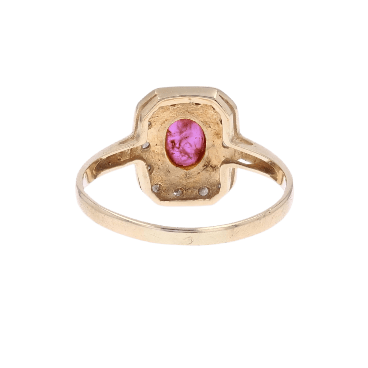 Bague Entourage en or jaune, rubis et diamants - Castafiore