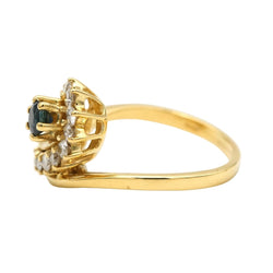 Bague Entourage en or jaune, saphir et diamants - Castafiore