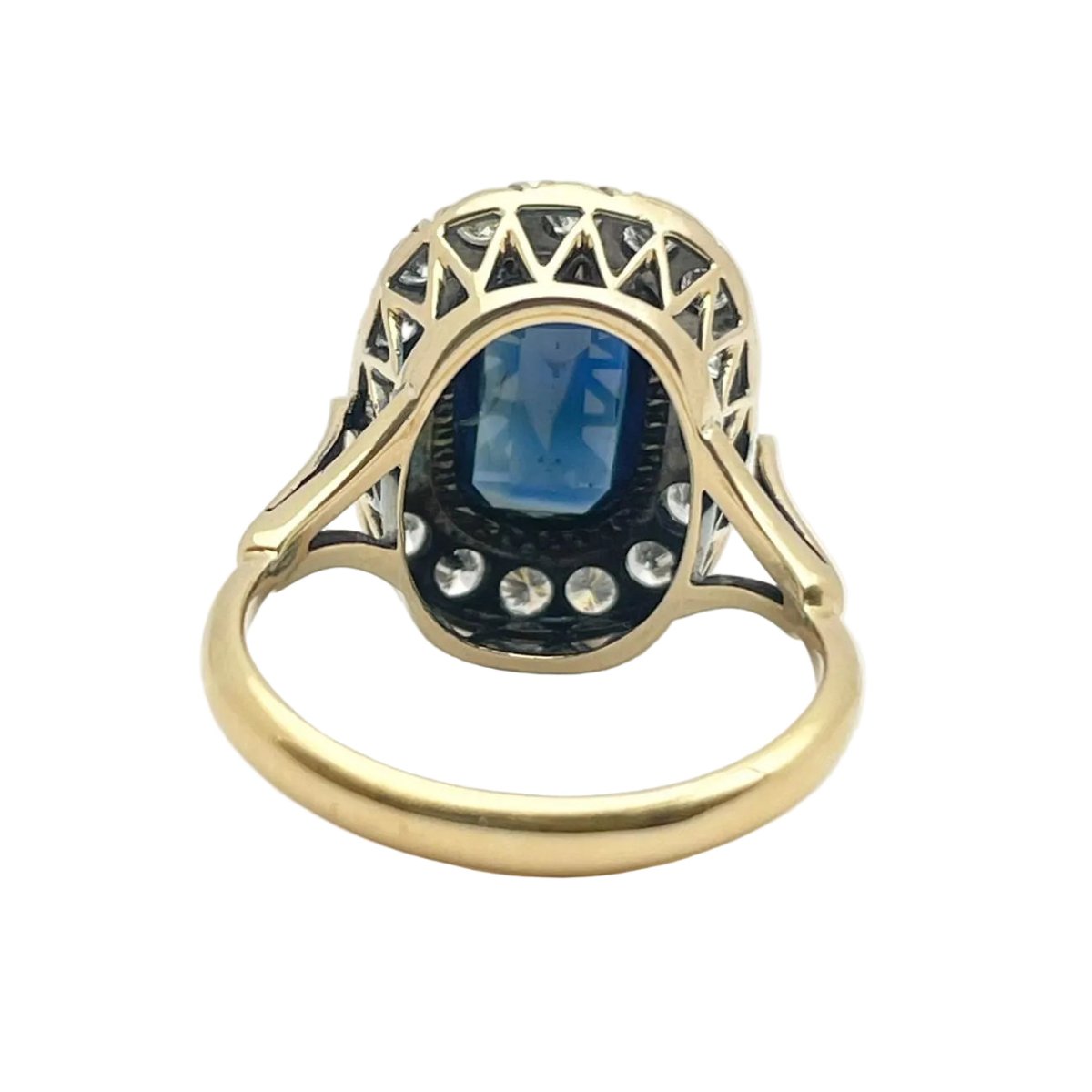 Bague Entourage en or jaune, saphir et diamants - Castafiore