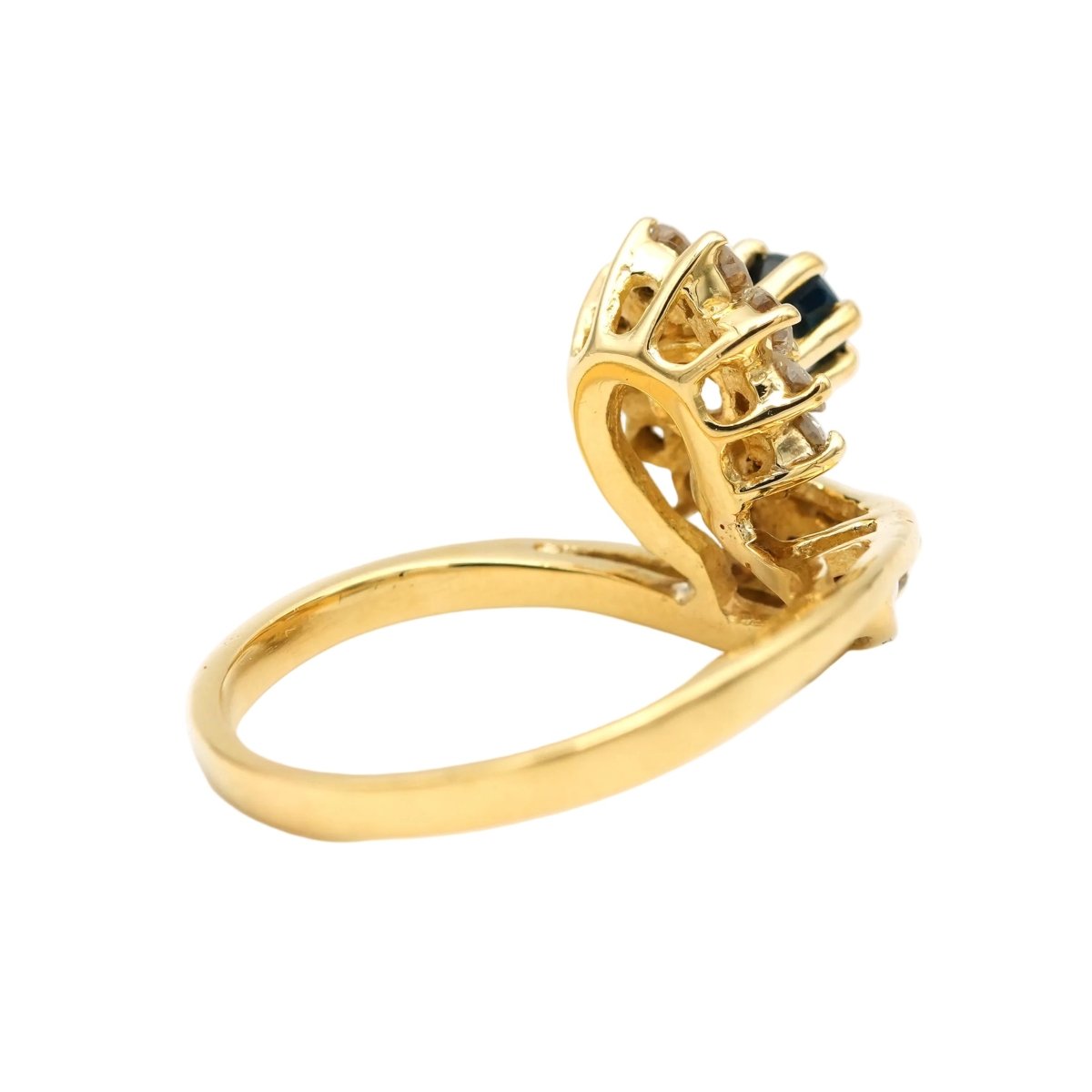 Bague Entourage en or jaune, saphir et diamants - Castafiore