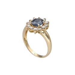 Bague Entourage en or jaune, saphir et diamants - Castafiore