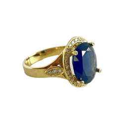 Bague Entourage en or jaune, saphir et diamants - Castafiore