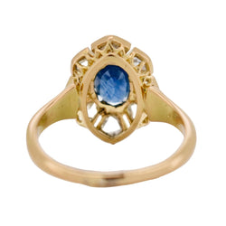 Bague Entourage en or jaune, saphir et diamants - Castafiore