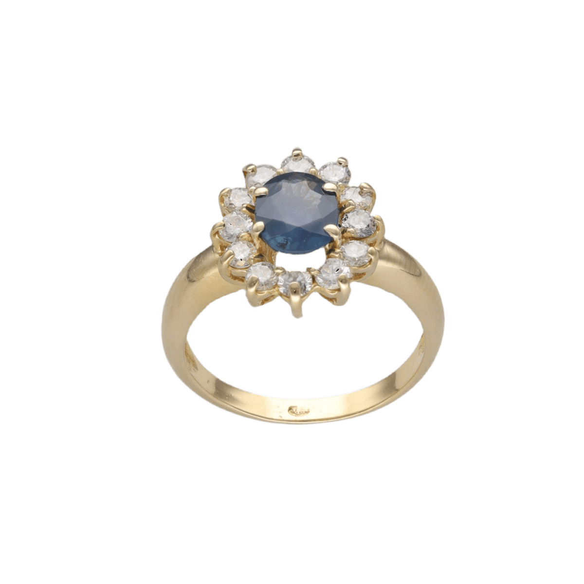 Bague Entourage en or jaune, saphir et diamants - Castafiore