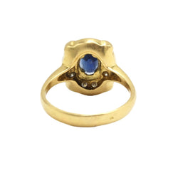 Bague Entourage en or jaune, saphir et diamants - Castafiore