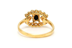 Bague Entourage en or jaune, saphir et diamants - Castafiore