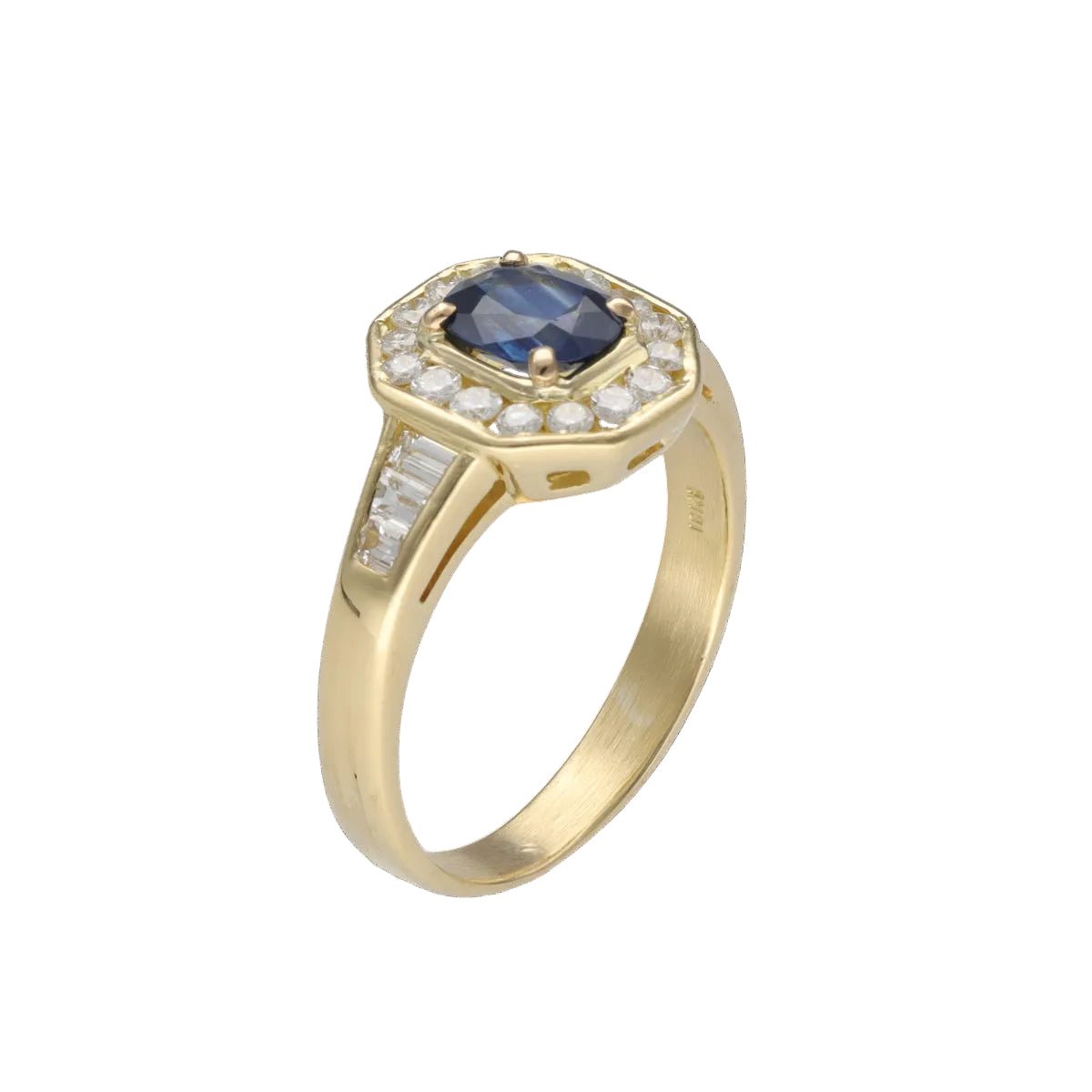 Bague Entourage en or jaune, saphir et diamants - Castafiore