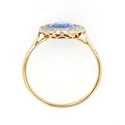 Bague Entourage en or jaune, saphir et diamants - Castafiore