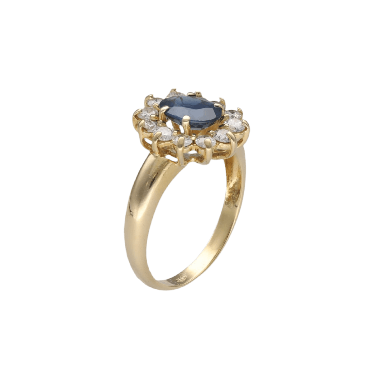 Bague Entourage en or jaune, saphir et diamants - Castafiore