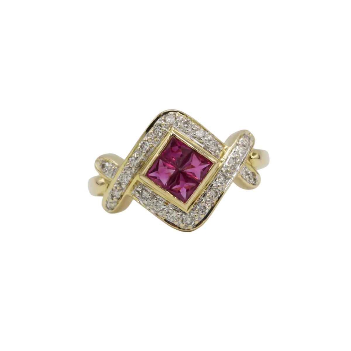 Bague Entourage en or jaune, saphirs et diamants - Castafiore