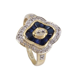 Bague Entourage en or jaune saphirs et diamants - Castafiore