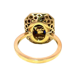 Bague Entourage en or jaune, saphirs et diamants - Castafiore