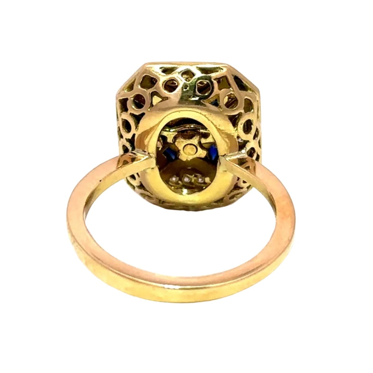 Bague Entourage en or jaune, saphirs et diamants - Castafiore