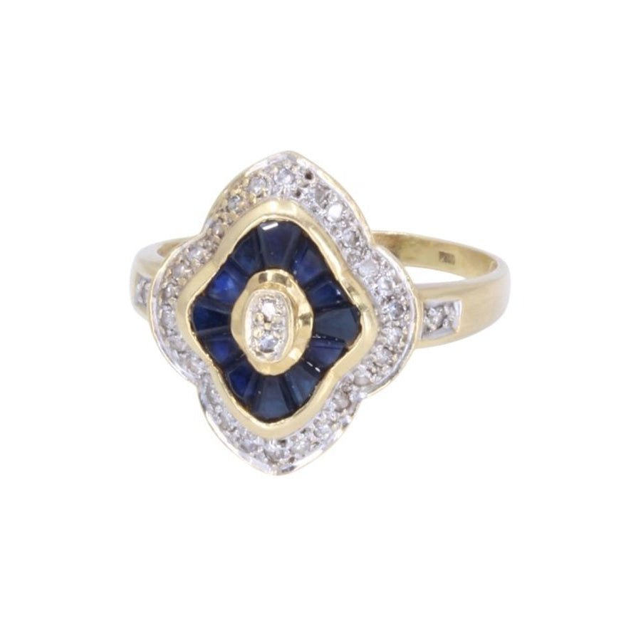 Bague Entourage en or jaune saphirs et diamants - Castafiore
