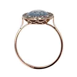 Bague Entourage en or rose, platine, saphir et diamants - Castafiore