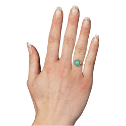 Bague Entourage en or rose, platine, turquoise et diamants - Castafiore