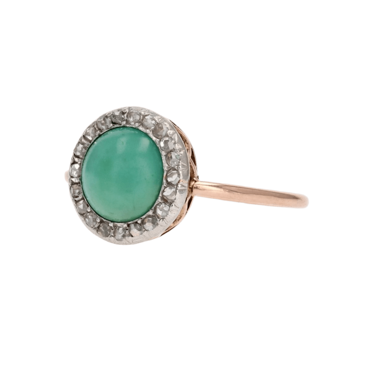 Bague Entourage en or rose, platine, turquoise et diamants - Castafiore