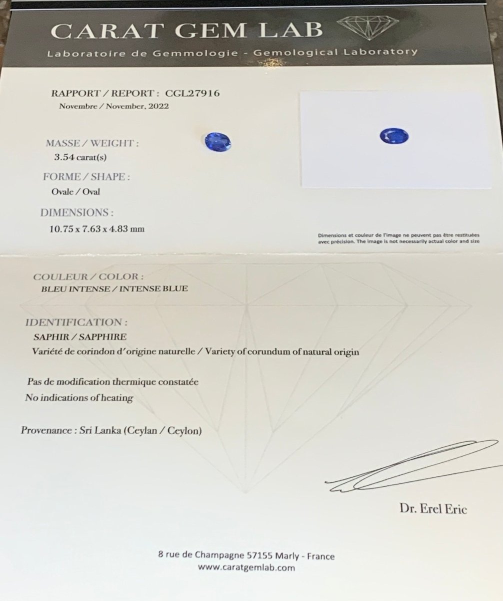 Bague Entourage en or rose, saphir et diamants - Castafiore