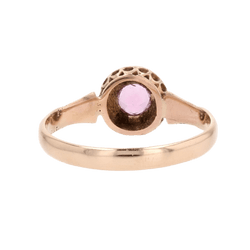 Bague Entourage en or rose, saphir et diamants - Castafiore