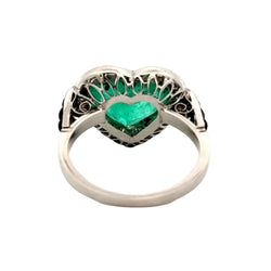 Bague Entourage en platine, émeraude, onyx et diamants - Castafiore