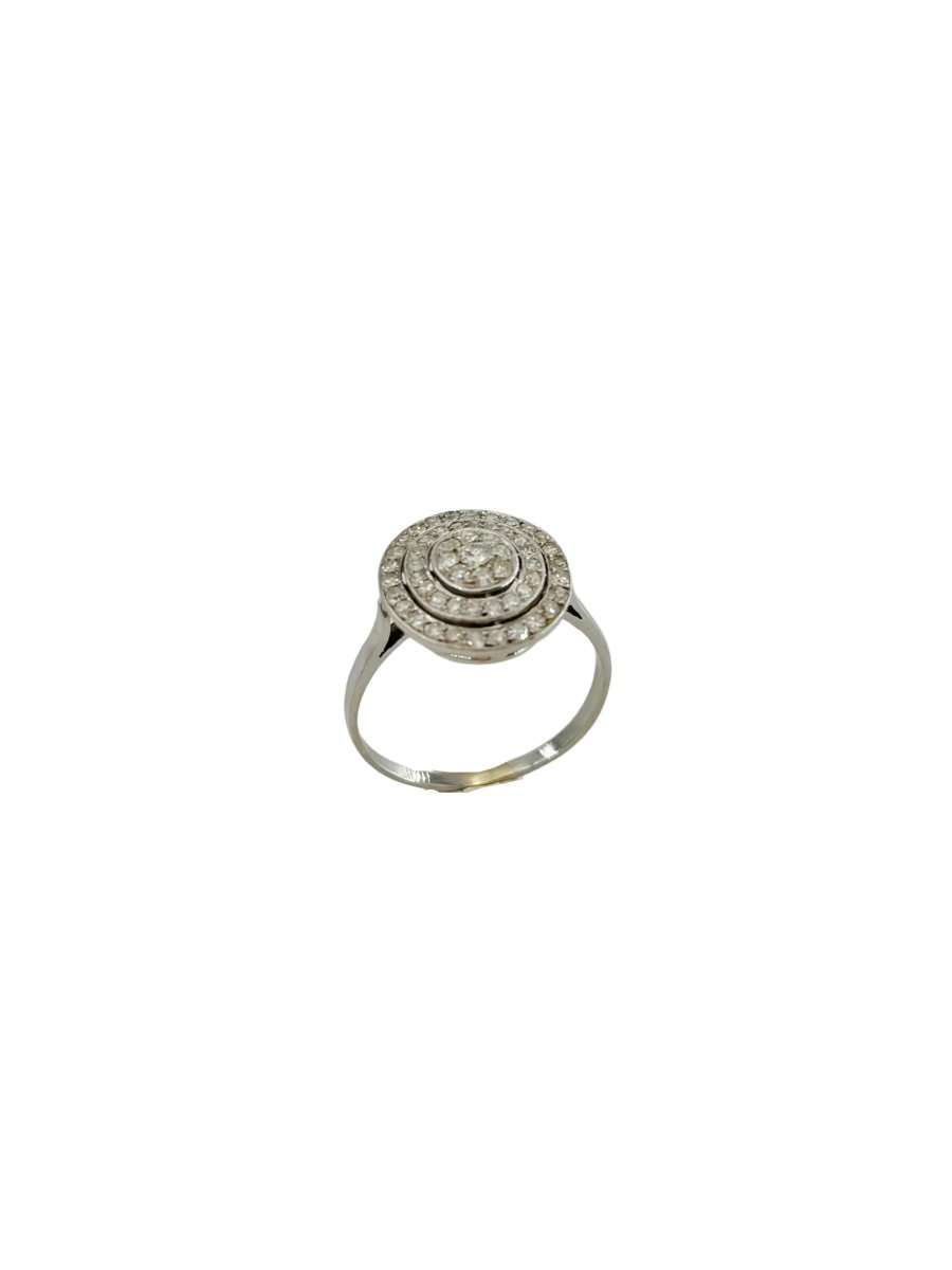 Bague Entourage en platine et diamants - Castafiore