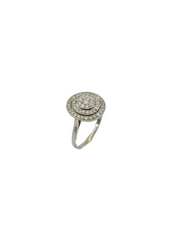Bague Entourage en platine et diamants - Castafiore