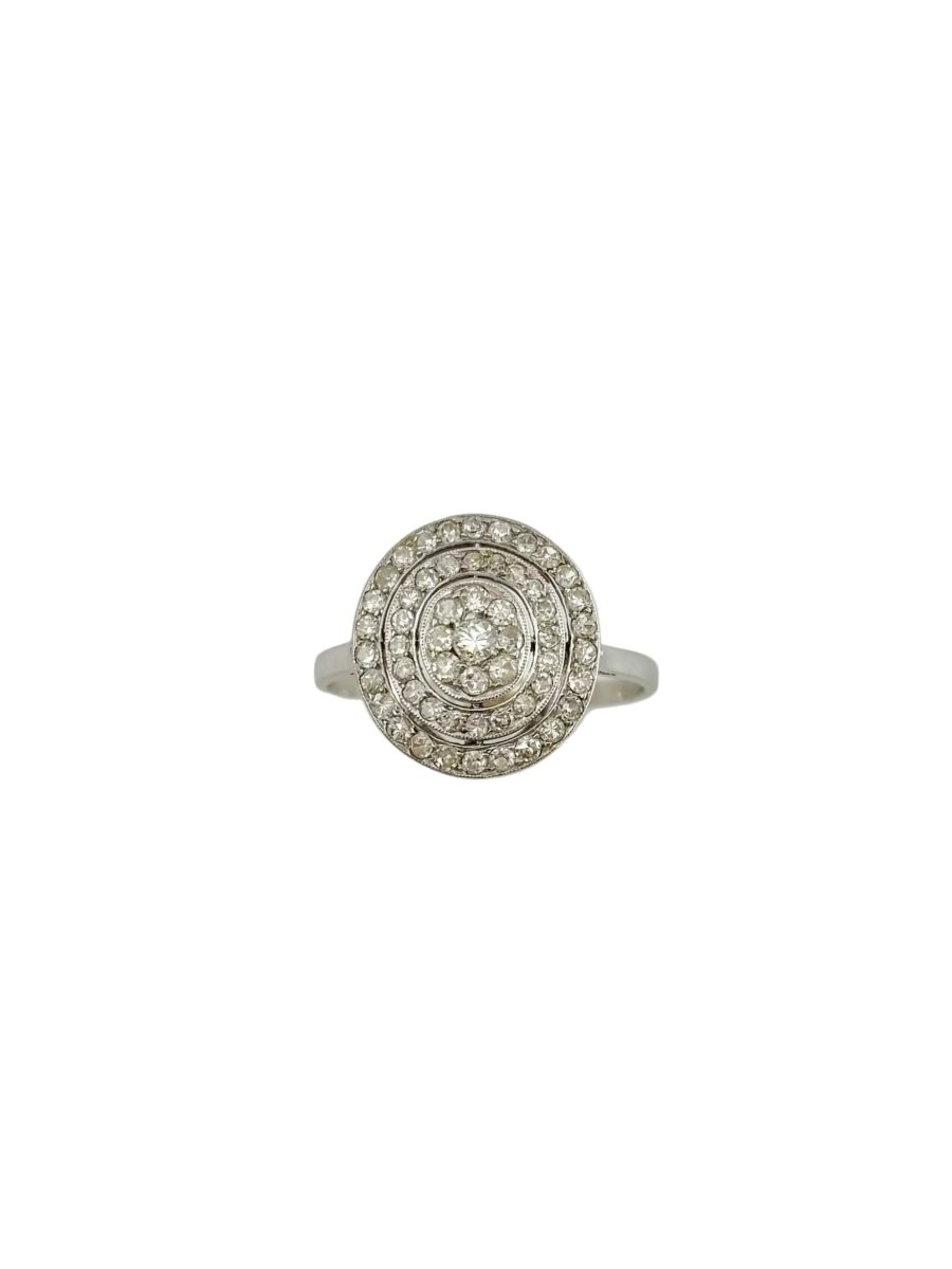 Bague Entourage en platine et diamants - Castafiore