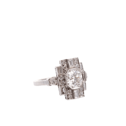 Bague Entourage en platine et diamants - Castafiore