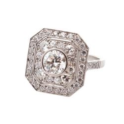 Bague Entourage en platine et diamants - Castafiore
