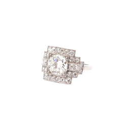 Bague Entourage en platine et diamants - Castafiore