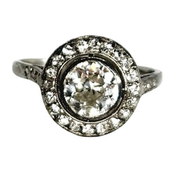 Bague Entourage en platine et diamants - Castafiore