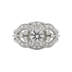 Bague Entourage en platine et diamants - Castafiore