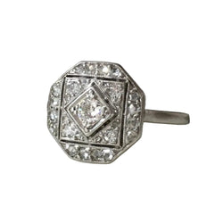 Bague Entourage en platine et diamants - Castafiore