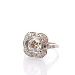 Bague Entourage en platine et diamants - Castafiore