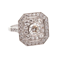 Bague Entourage en platine et diamants - Castafiore