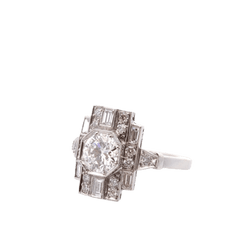 Bague Entourage en platine et diamants - Castafiore