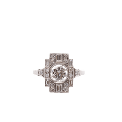 Bague Entourage en platine et diamants - Castafiore