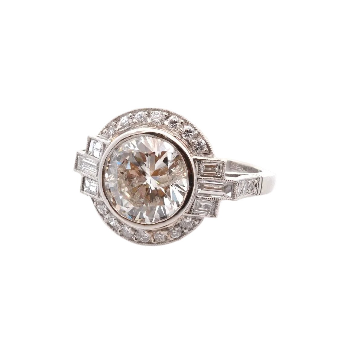 Bague Entourage en platine et diamants - Castafiore