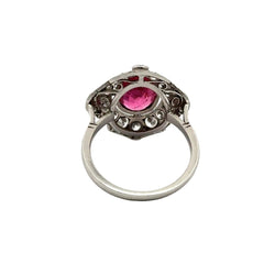 Bague Entourage en platine, rubellite et diamants - Castafiore