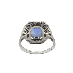 Bague Entourage en platine, saphir et diamants - Castafiore