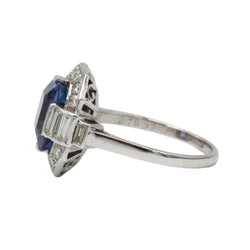 Bague Entourage en platine, saphir et diamants - Castafiore