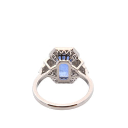 Bague Entourage en platine, saphir et diamants - Castafiore