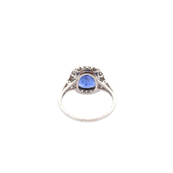 Bague Entourage en platine, saphir et diamants - Castafiore