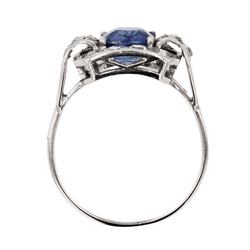 Bague Entourage en platine, saphir et diamants - Castafiore